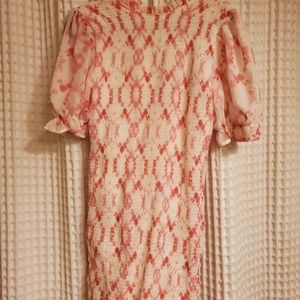 Tie Dye Hot Pink White Dress